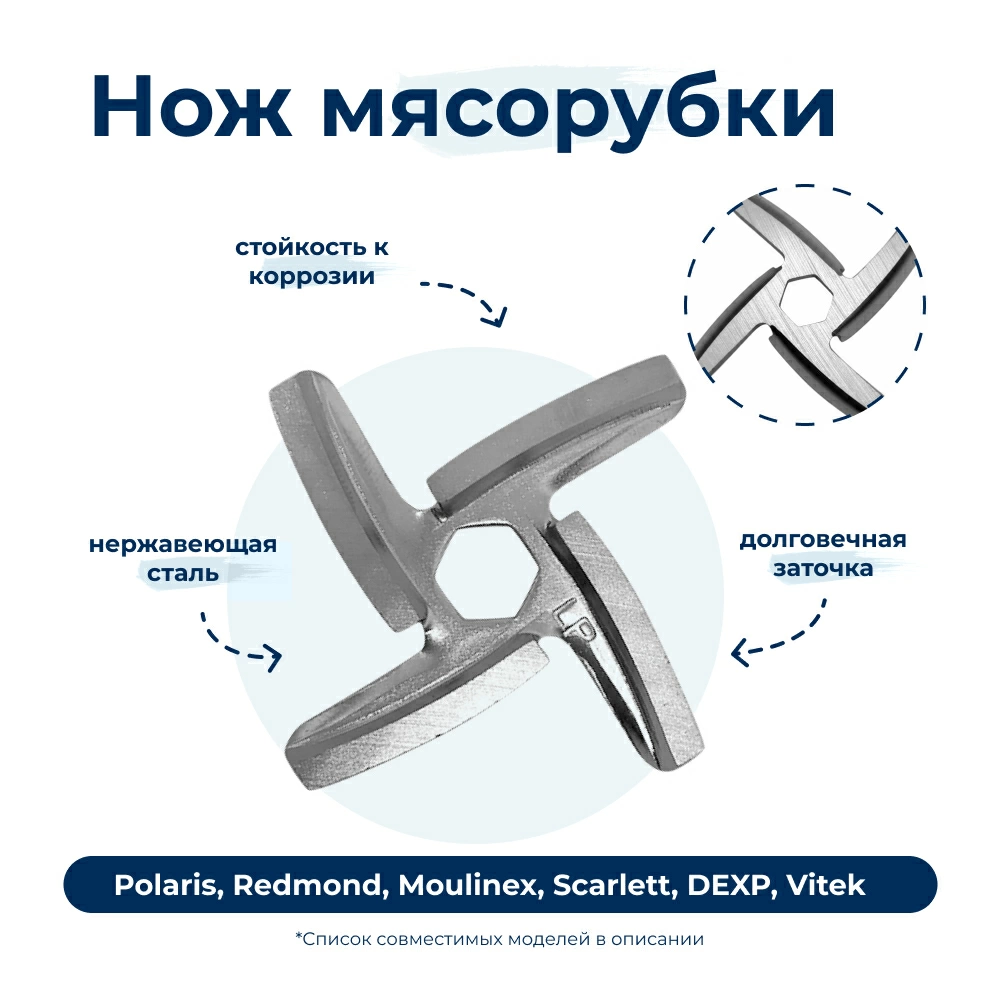 Нож для мясорубки (лезвие) Moulinex, Polaris, Redmond и др