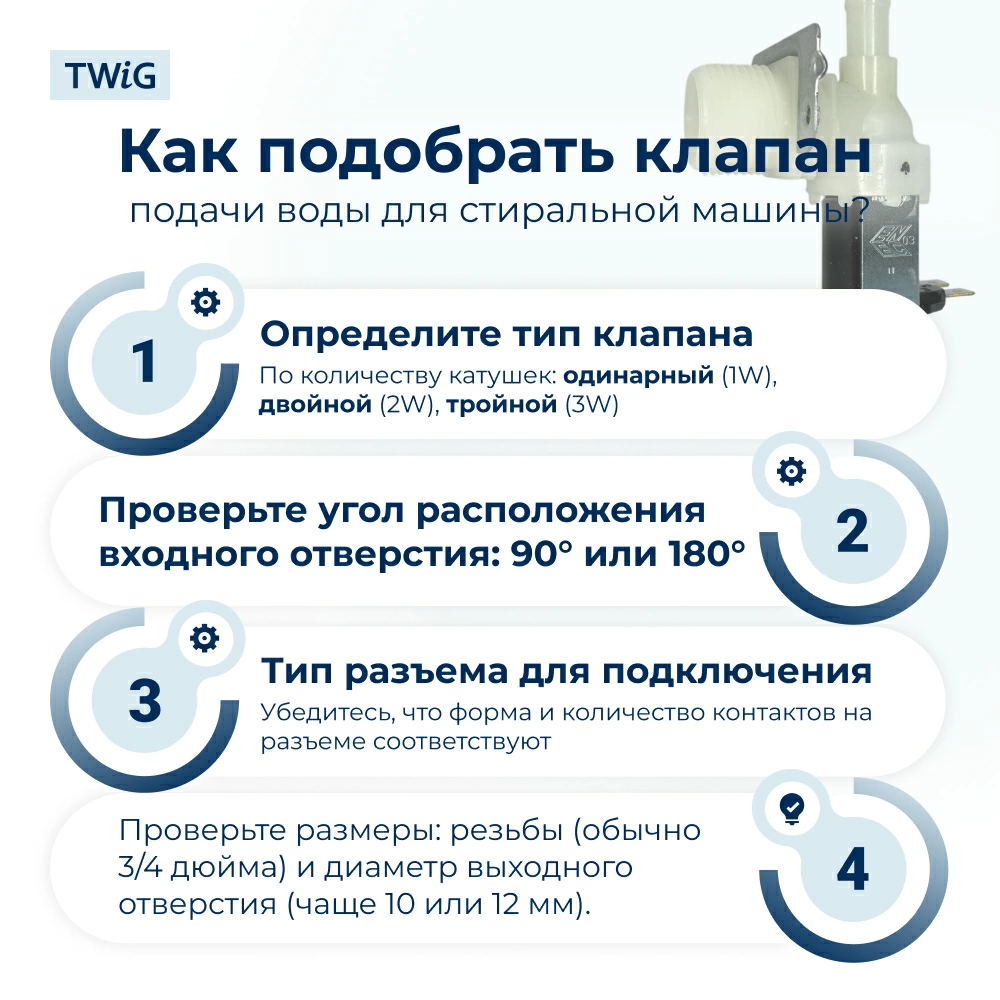 Электроклапан для стиральной машины Elbi 1W x 90 62AB401