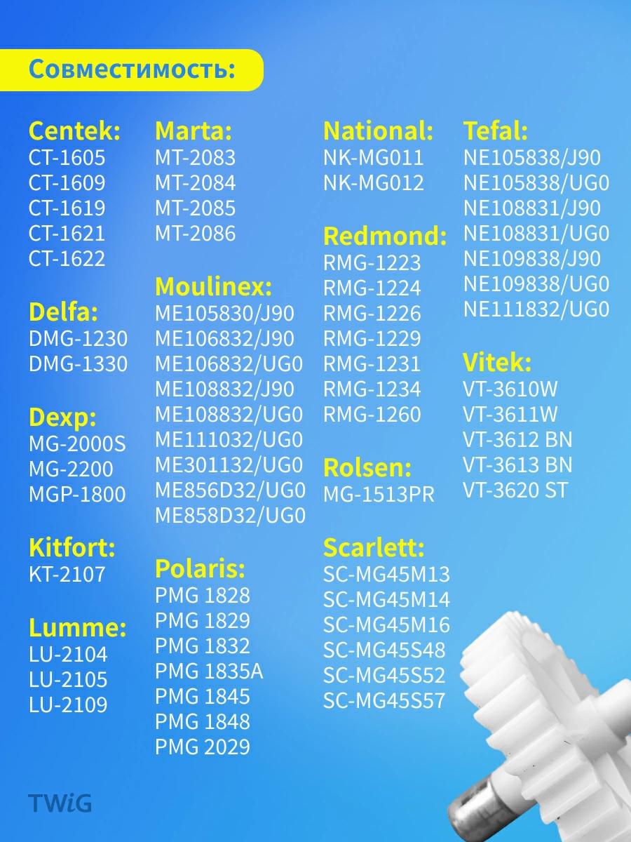 Шестерня средняя для мясорубки D = 23/64 мм, Z = 10/30 шт